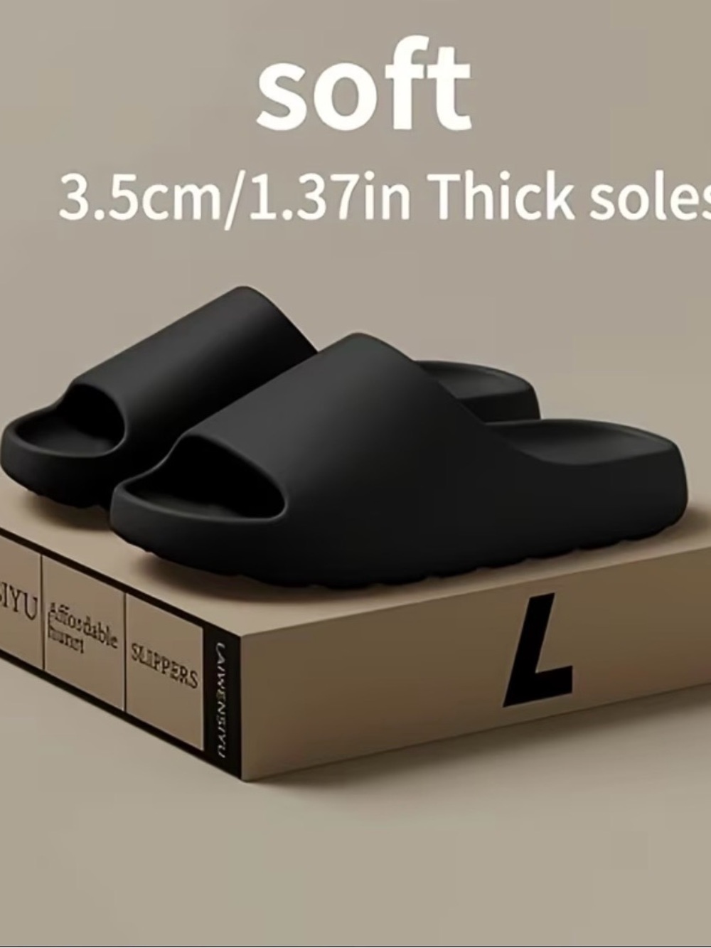 Women’s Black Foam Slide Sandal - Cushioned Slip-On 9.5/10